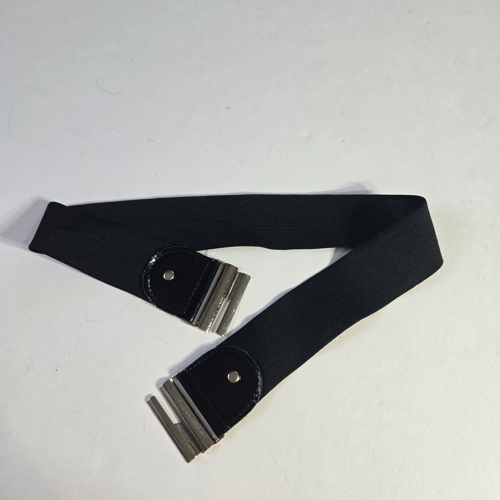 Black Women's Belt with Silver Buckle